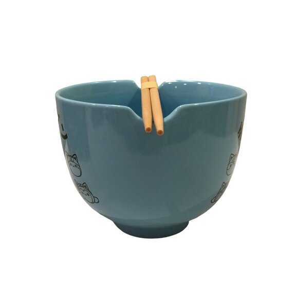 NARUTO Nyaruto Ceramic Noodle Bowl with Wooden Chopsticks - Picture 2 of 6